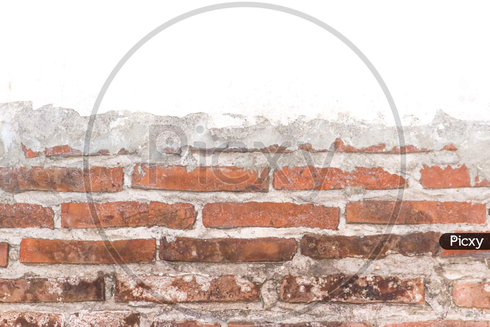 Background With Old Bricks Wall Texture And Cement