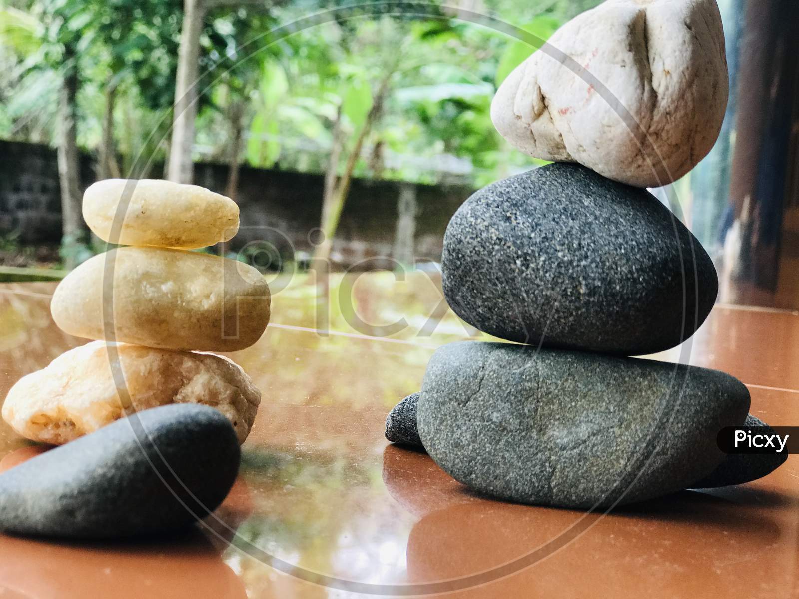 balanced rock zen stack outdoor