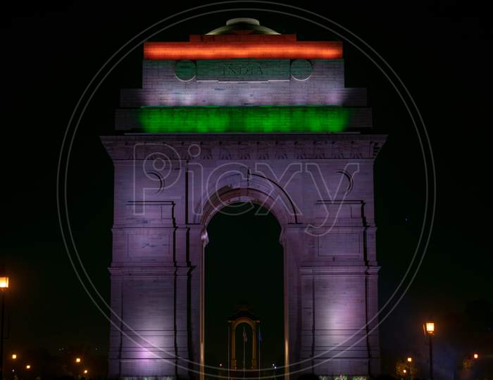 The India Gate Delhi, India clicked on May 2019.