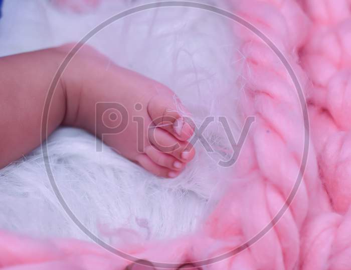 Indian New Born Child Leg