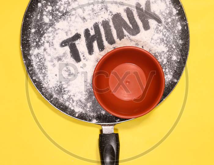 Think Word And Bowl In A Cooking Pan Creative Ideas, Cooking Ideas