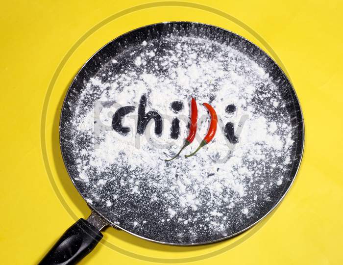 Pan With Chilly In A Cooking Pan Creative Ideas, Cooking Ideas