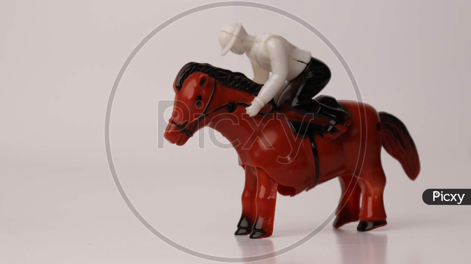Horse Racing toy on white background