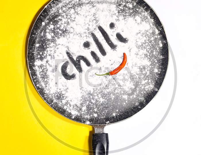 Pan With Chilly In A Cooking Pan Creative Ideas, Cooking Ideas