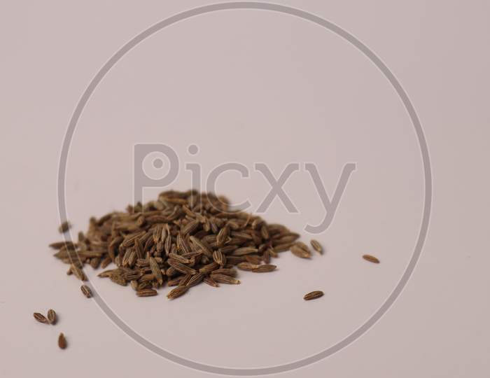 Cumin seeds scattered