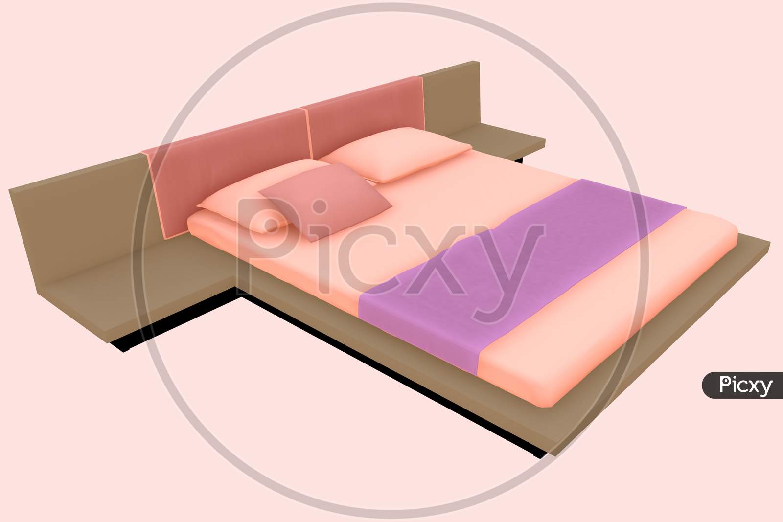 Modern Bed 3D Render