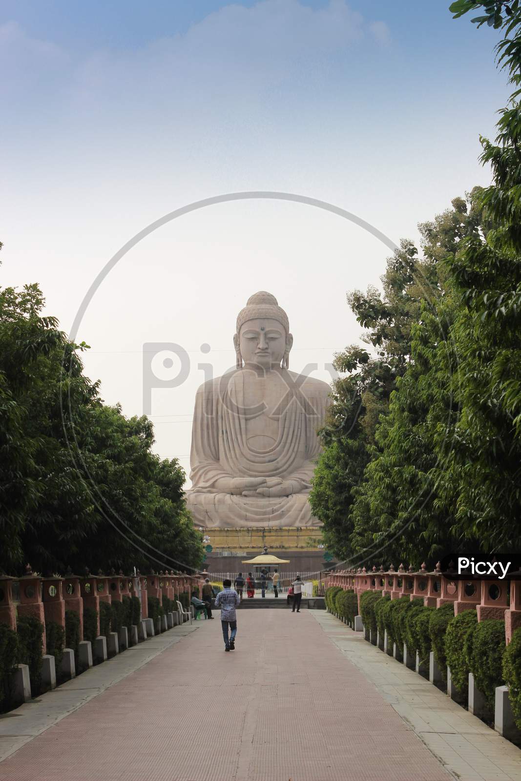 The gigantic Buddha Statue at Bodhgaya pilgrimage in Bihar/India.