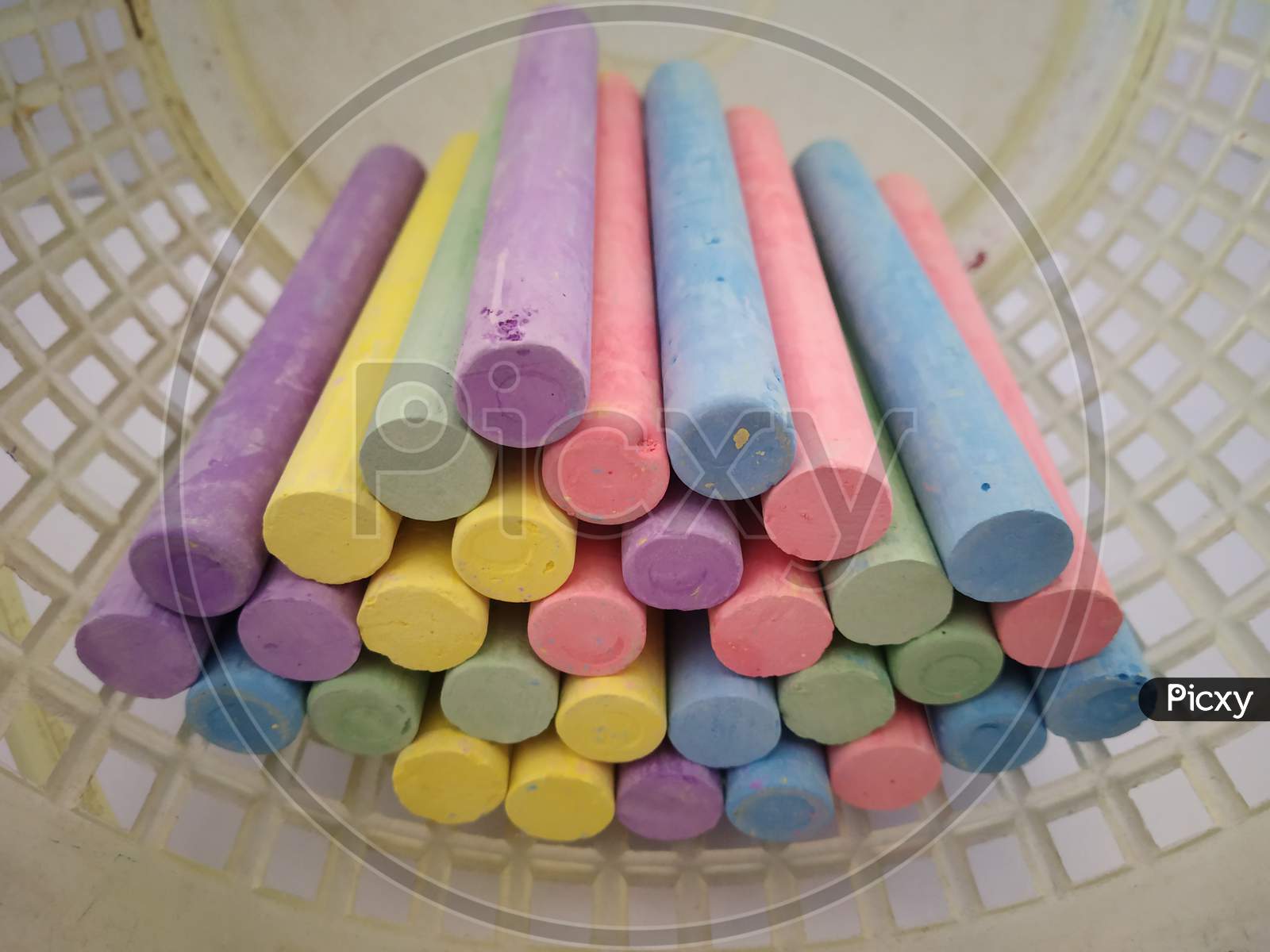 Colourful chalks showing 3D art