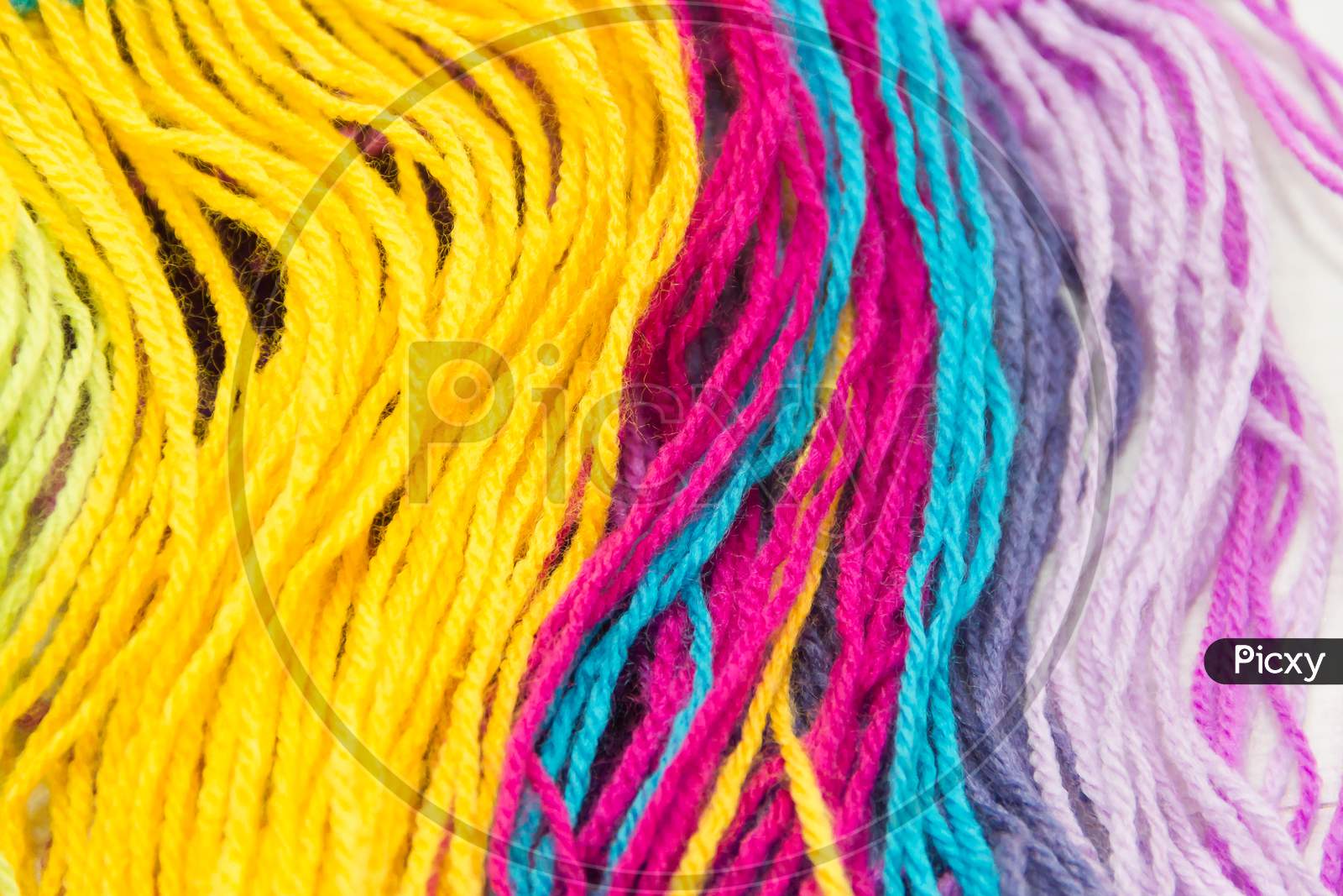 Textured Background Of Colorful Woolen Threads