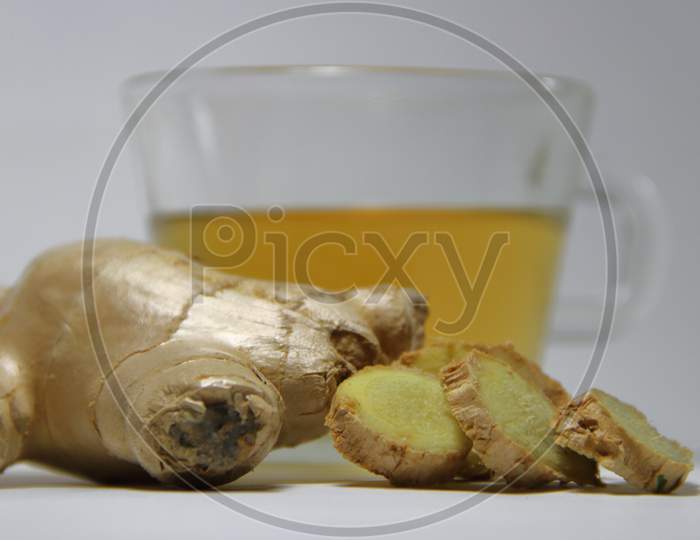 Ginger Tea And Organic Lemon