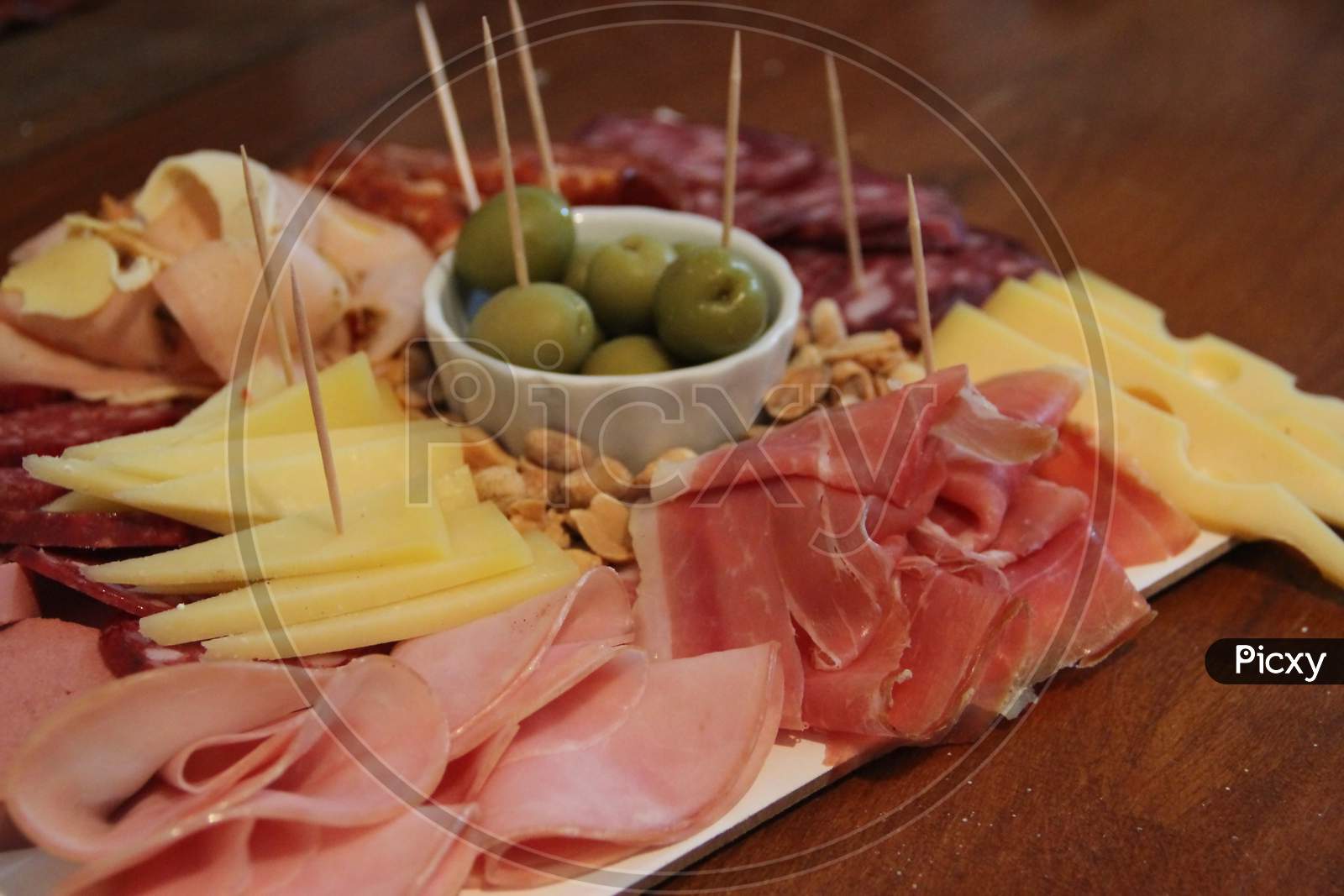 Chopped Table Of Cold Cuts With Beer