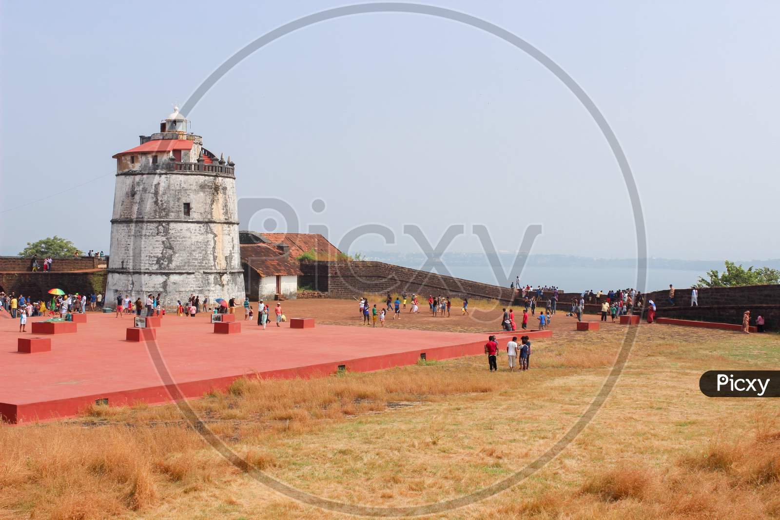 The famous Aguada fort Lighthouse near Panjim in Goa/India.