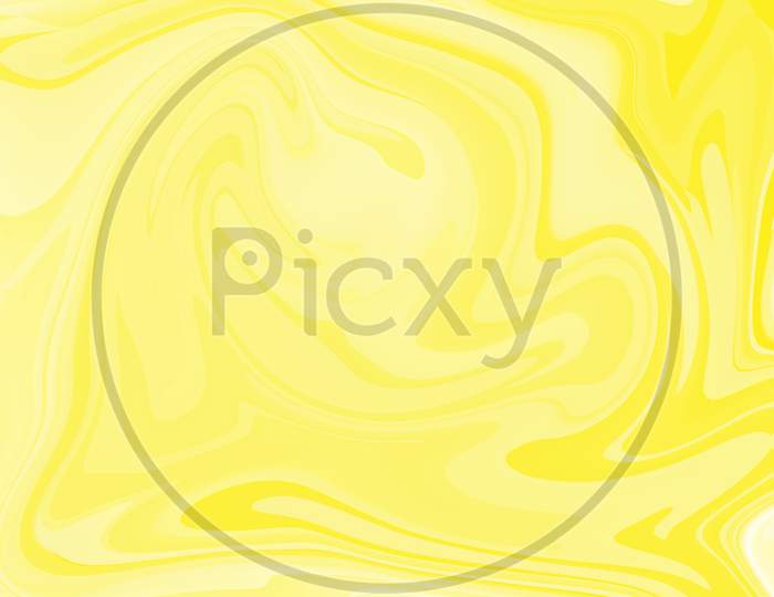 Marbling. Marble Texture. Paint Splash. Fluid Design. Abstract Colored Background. Yellow And White Colored Texture. Raster Illustration