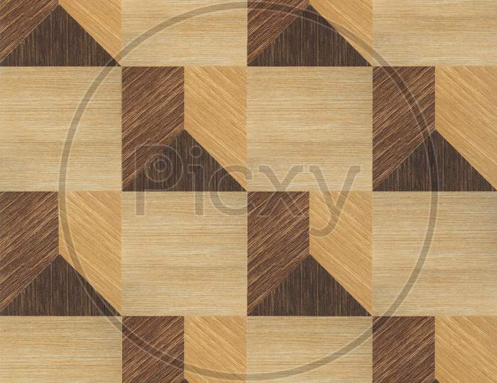 Abstract Mosaic Pattern Wooden Ceramic Texture Tile.