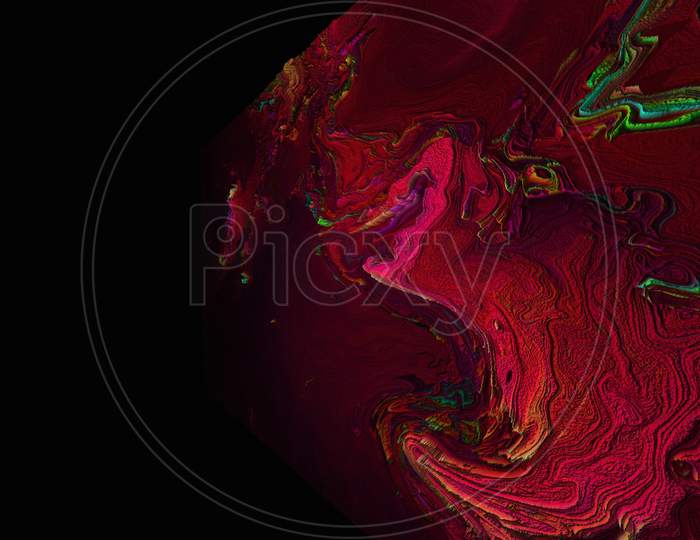 Abstract Red Wave Planet Concept Art Design
