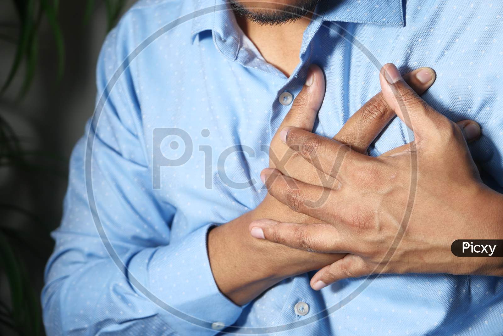 Man Having Chest Pain, Heart Attack.