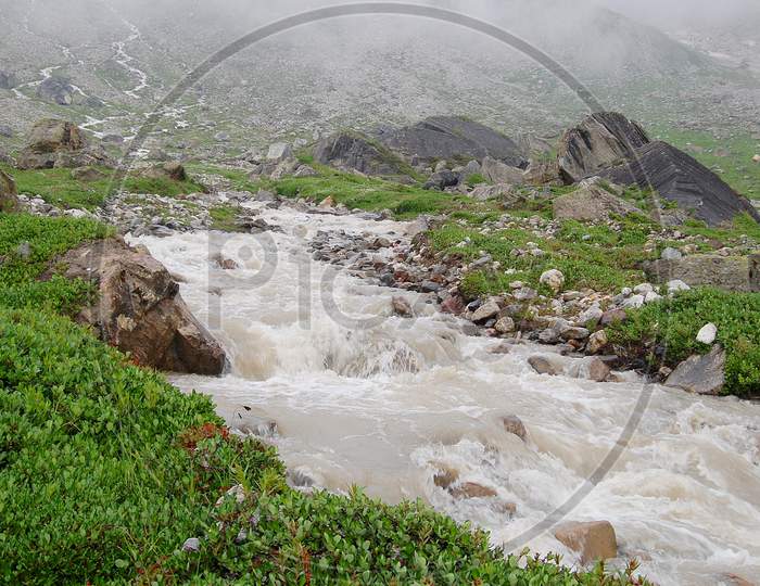 natural water river flowing from garhwal himalaya