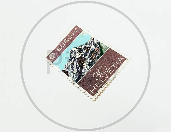 Helvetia vintage Postal stamp