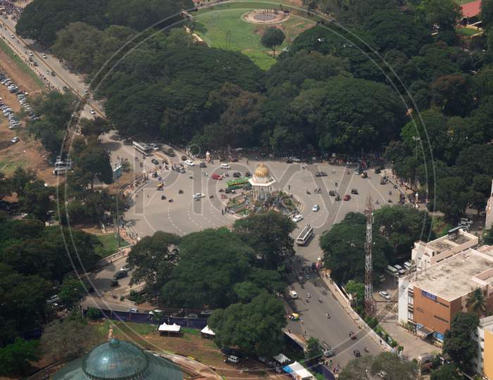 A Magnificent view of Hardinge Circle from an Helicopter in Mysore/India.