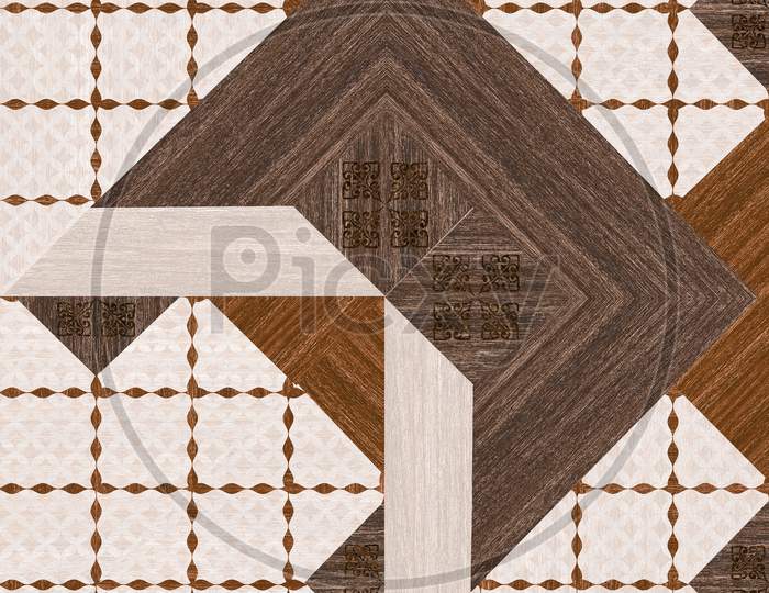 Abstract Geometric Shapes Pattern Book Match Decor Tile.