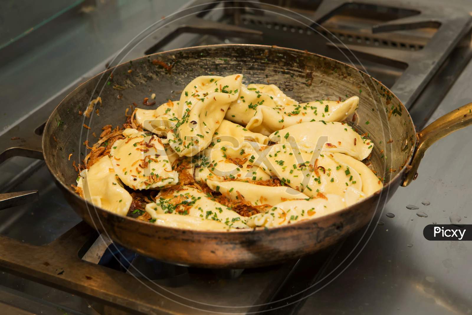 Varenyky Or Pierogi Casseroles Are On Cooking Process