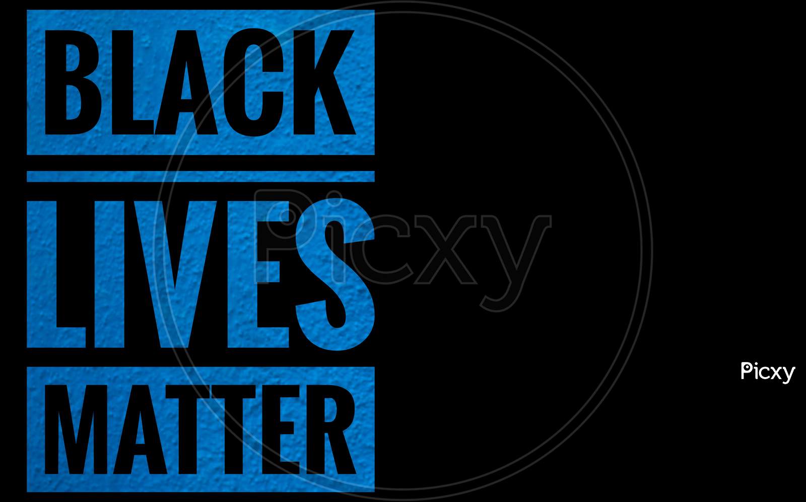 Black Lives Matter Wording On Black And Blue Color Isolated On Black Background. Space For Copy Text - Newsletters