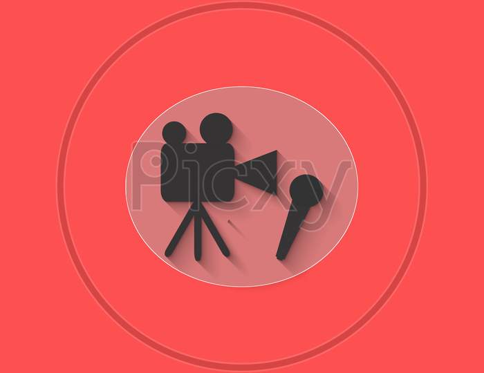 This Icon Represent Camera And Mic And It Is Related To News Media. This Symbol Is Also Used To Represent Electronic Media, As One Of The Warrior Of Covid-19.