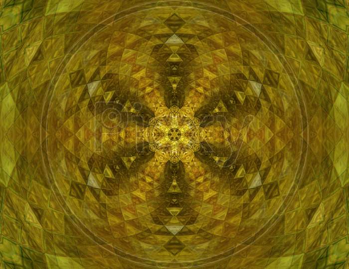 Abstract Golden And Yellow Art Pattern Design