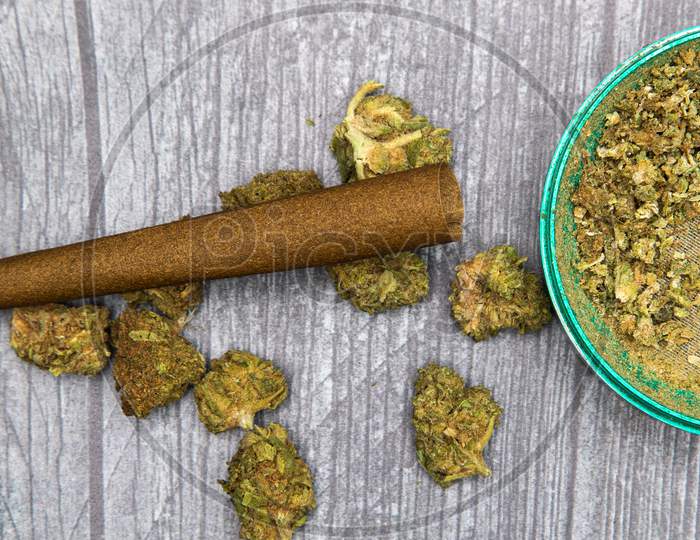 Preparing To Roll Medical Marijuana Buds