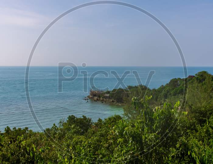 Koh Phangan, Thailand- April 20 2019: Panorama Sea View