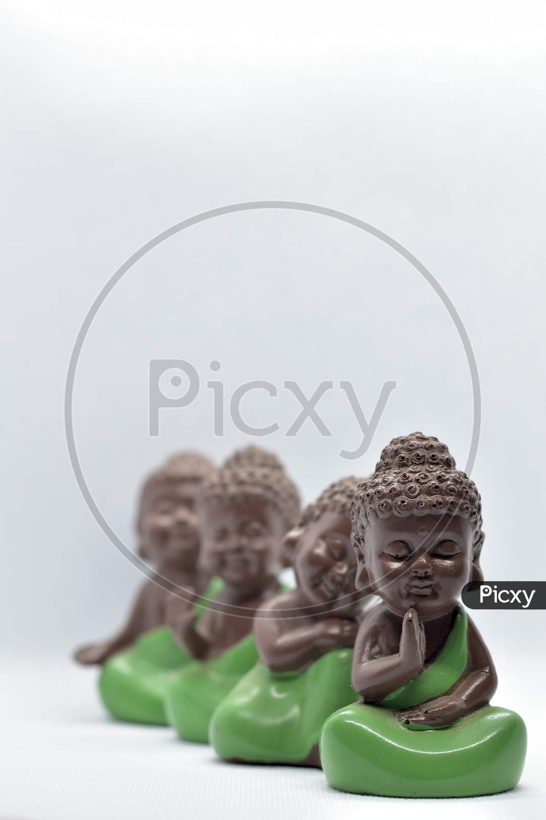 Four Chinese Traditional Little Monk Figure