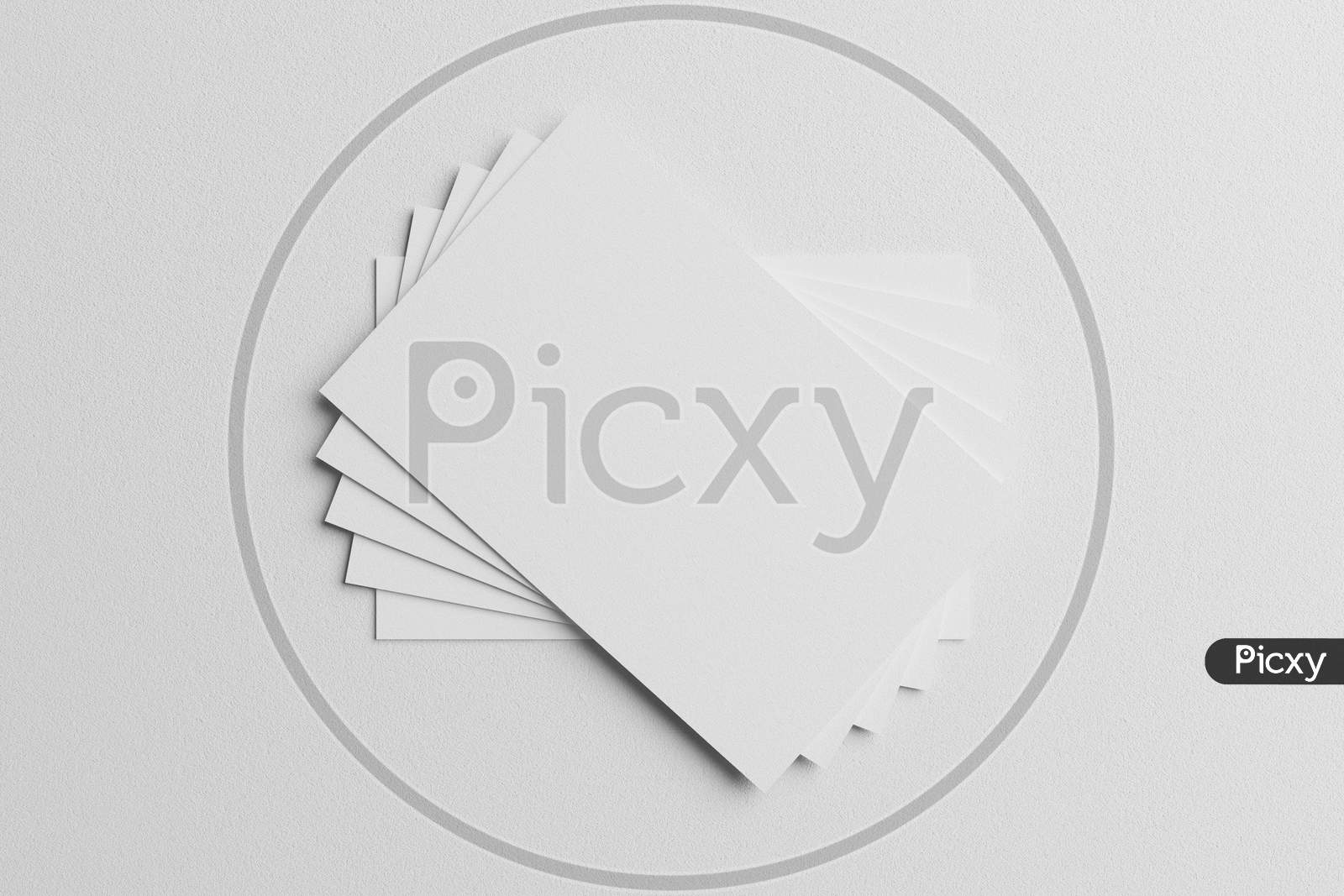 Image of White Business Card Paper Stacking Mockup Template With Blank ...