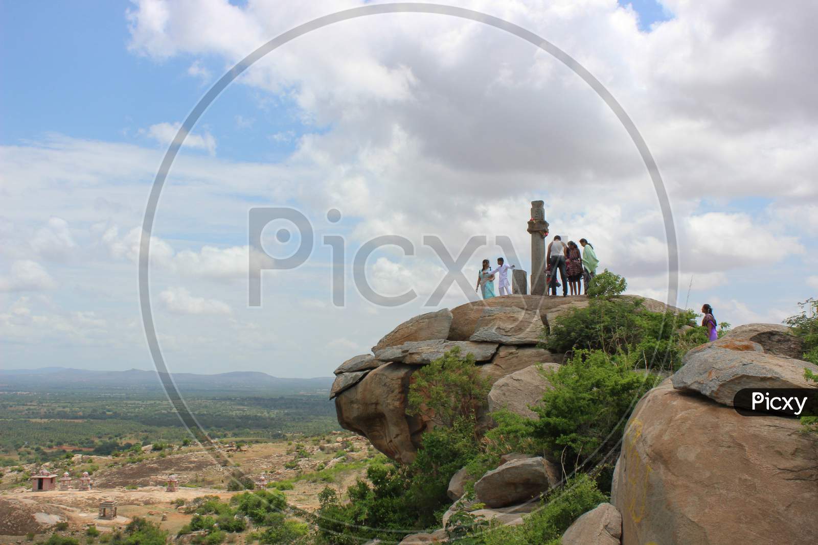 Jain Pilgrims atop the Kanakagiri Hills in Karnataka/India.