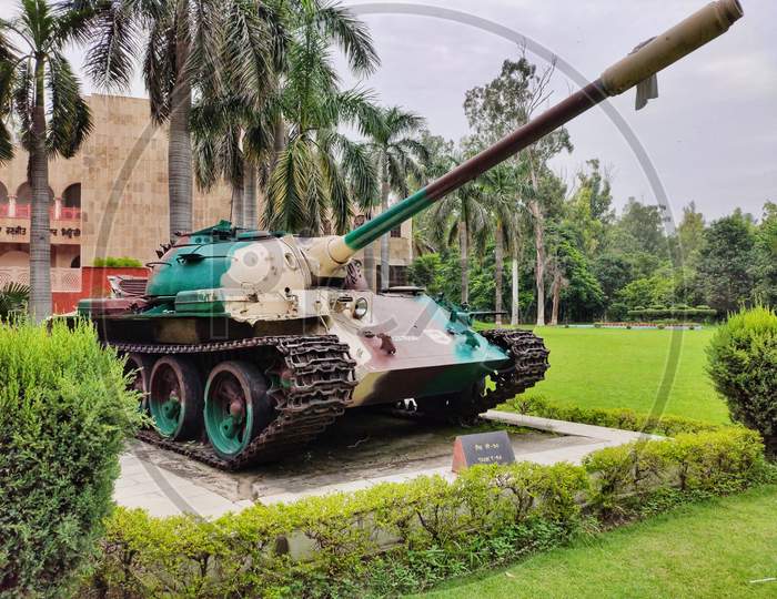 Ludhiana india on 16 august 2019 an indian battle tank in a museum,battle tank in museum,battle tank,Maharaja Ranjit Singh war museum establish 1999
