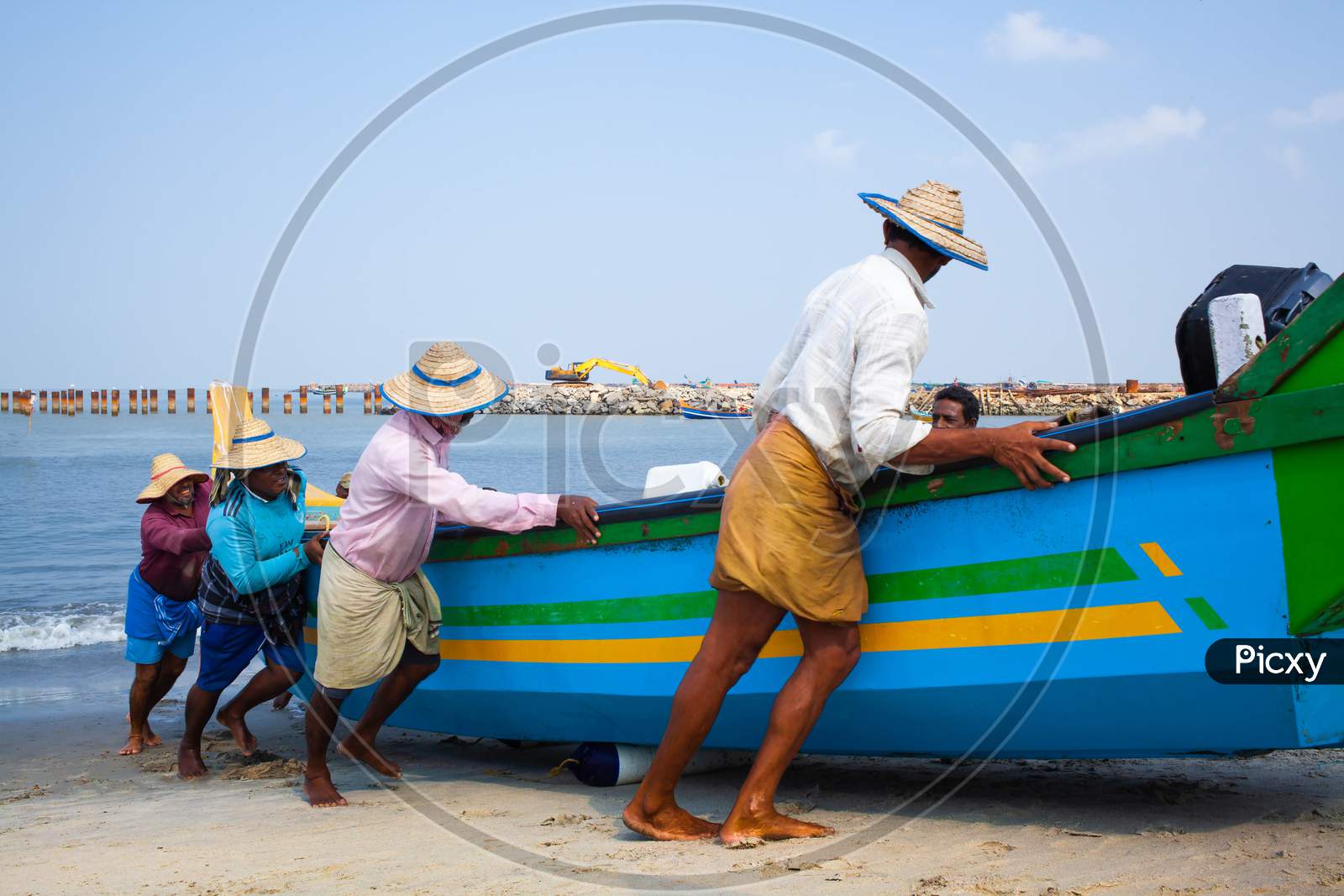 Image of fisherman fishing in the boat-FT523592-Picxy