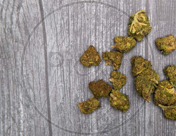 Bright Green Buds Of Medical Marijuana