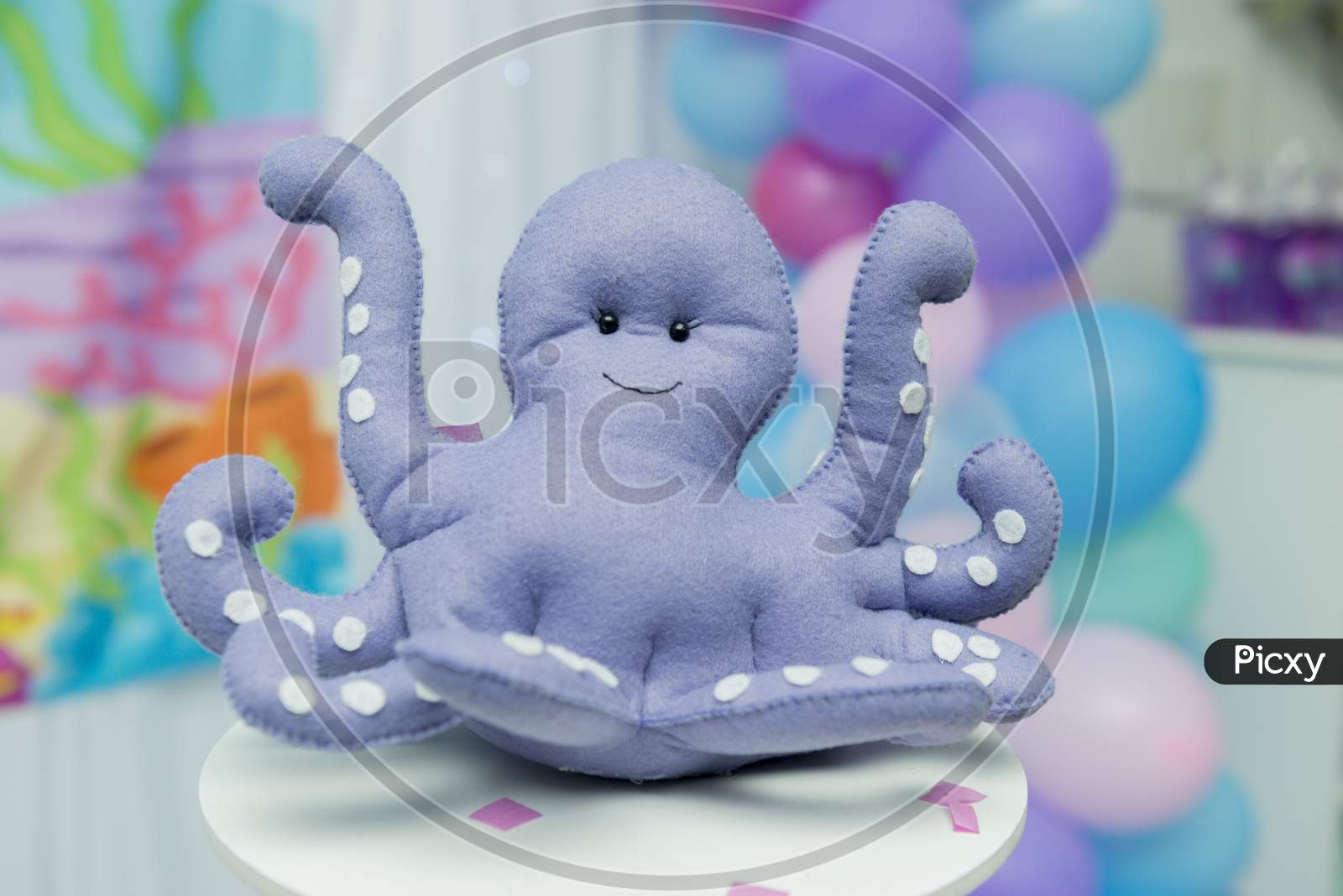 Children'S Party Decor On "The Seabed" Theme. Personalized Octopus Candy. Children'S Party Decorated With Personalized Candies. Children'S Birthday Party.