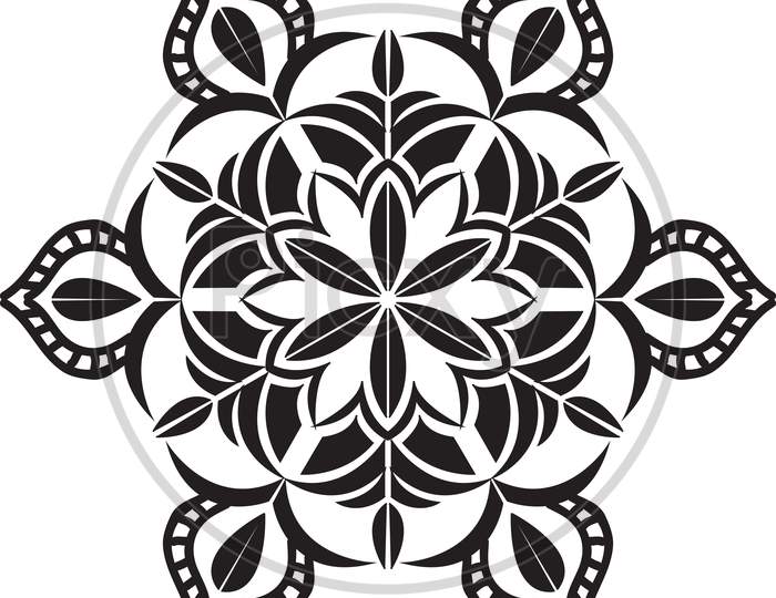Creative mandala design. Black and white mandala.Mandalas for coloring book. decorative element.