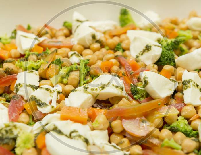 Closeup Of Chickpea Salad.