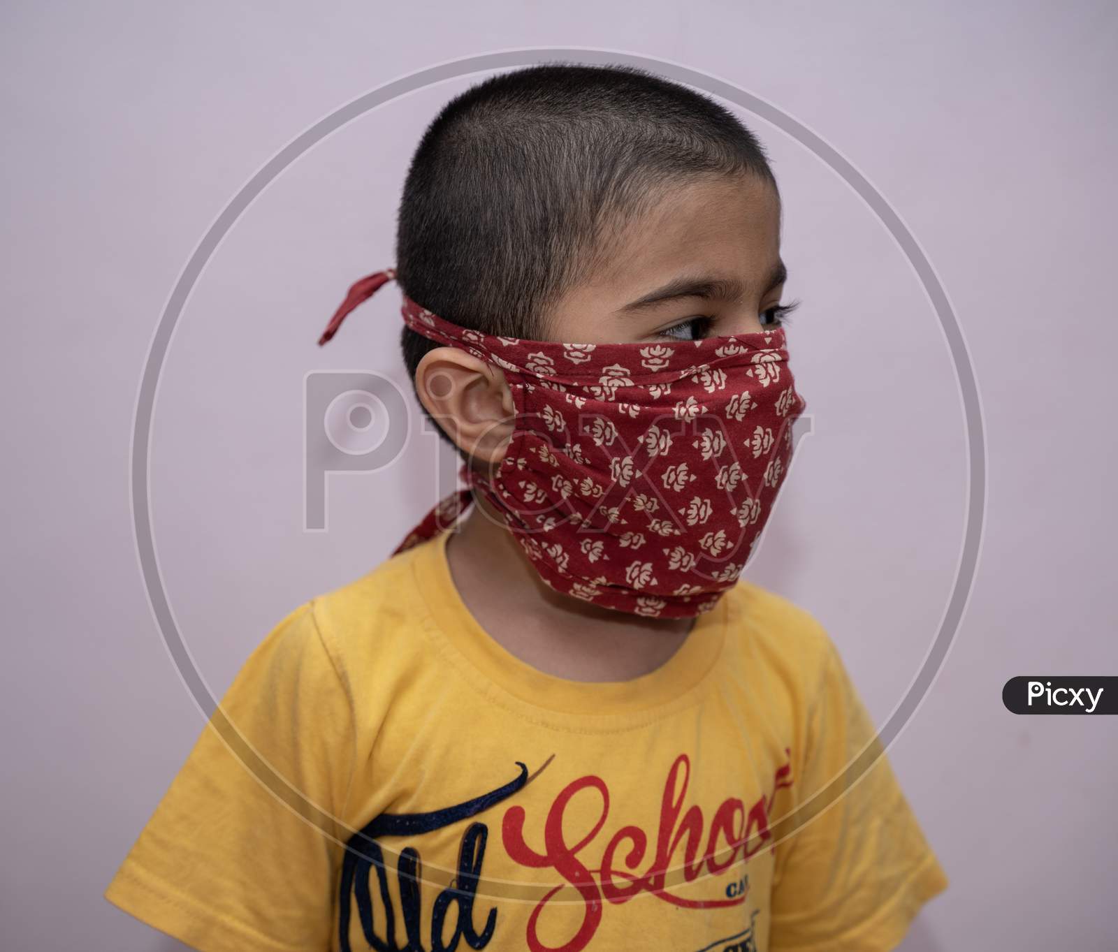 jaipur . Rajasthan . India - June 12, 2020. Asian boy wearing protective face mask Protect from the corona virus or Coronavirus covid-19