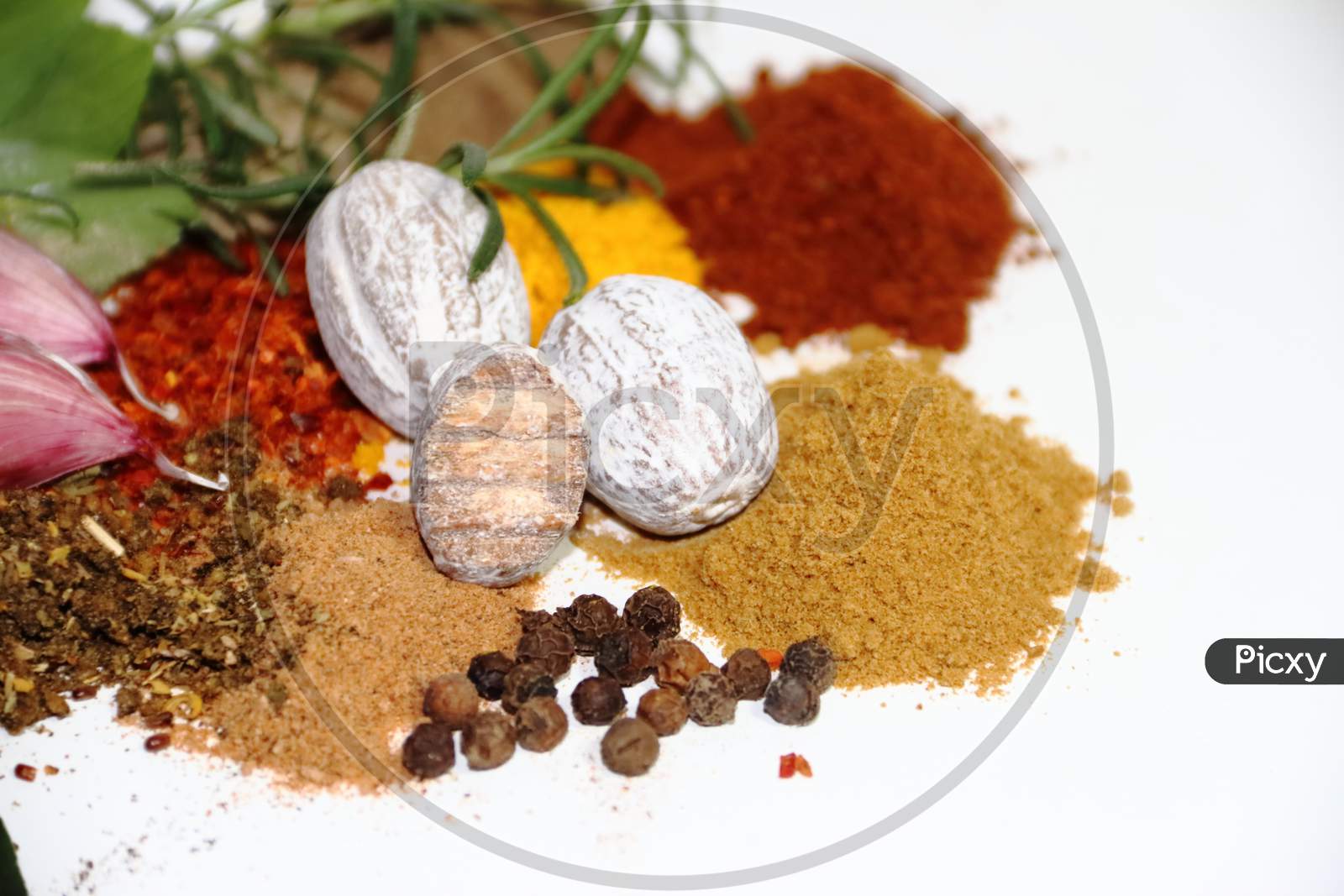 Aromatic Herbs From The Organic Garden And Spices For Cooking