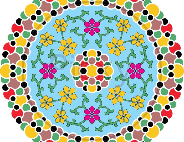 Colorful Ornamental Mandala Round Design