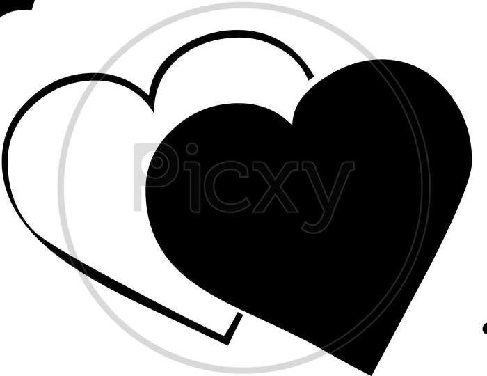i love text.black and white clip art with heart.