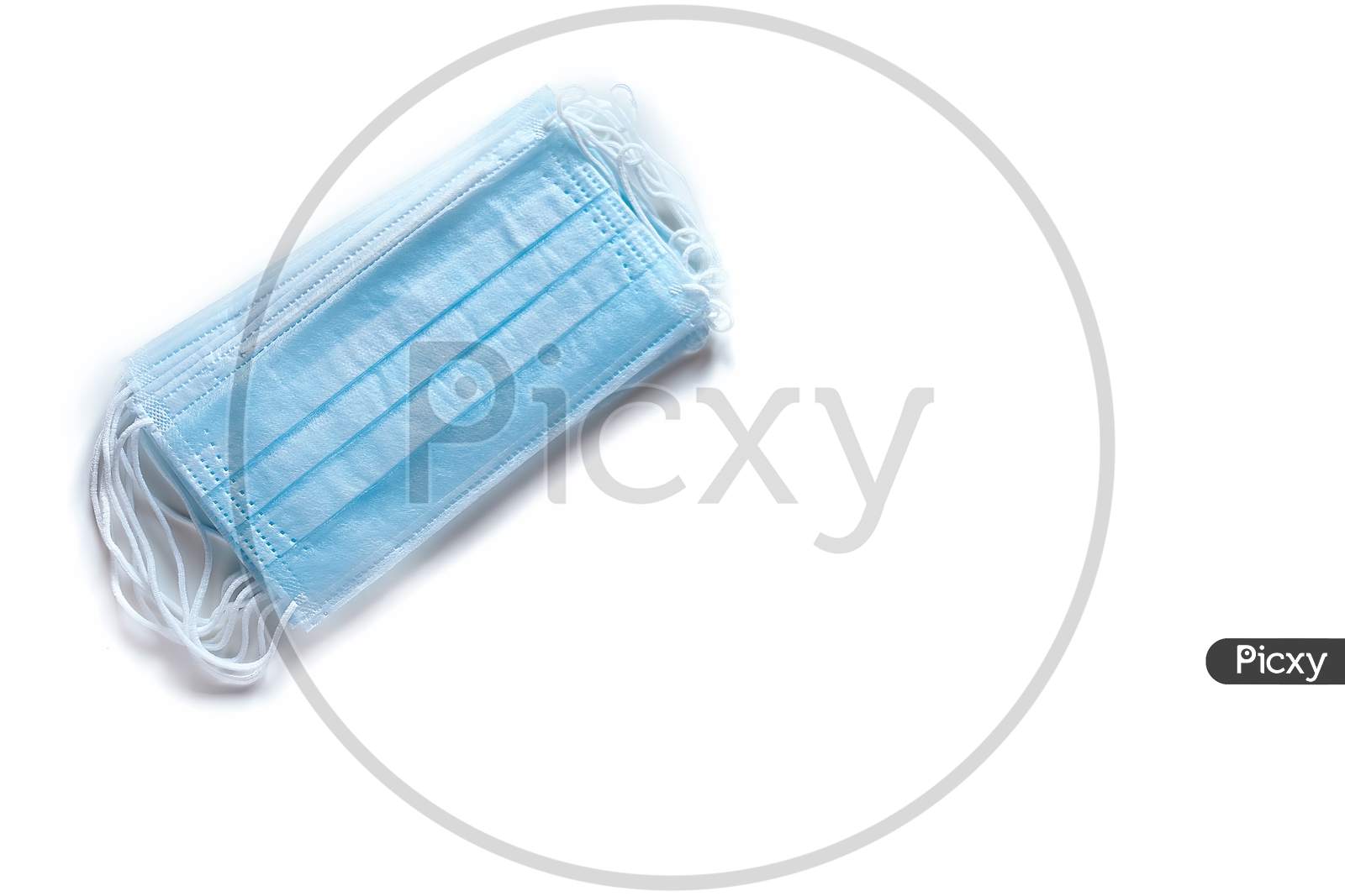 Coronavirus Covid-19 Pandemic. Antiviral Medical Mask For Protection Against Corona Virus. Surgical Protective Mask. Medical Protective Masks Isolated On White Background. Quarantine, Stay At Home.