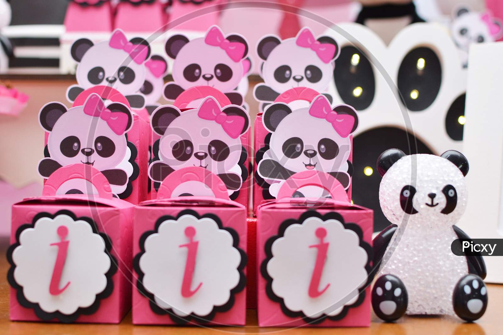 Girl Birthday Party Decoration Detail Panda Theme.