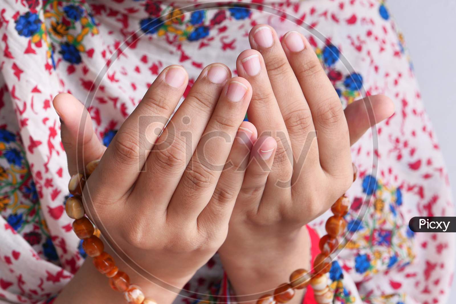 Close Up Of Of Muslim Women Hands Praying