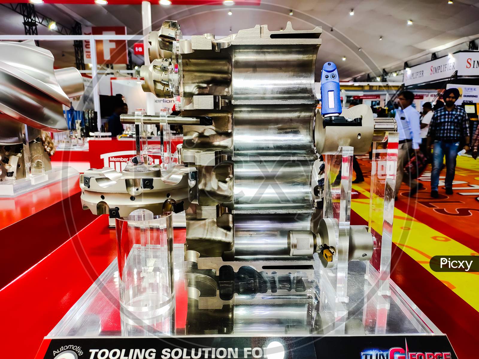 Cnc boring and cutting Machine tools in exhibition in Ludhiana Punjab India on 23-24 February 2020. Exhibition organize by Mach expo
