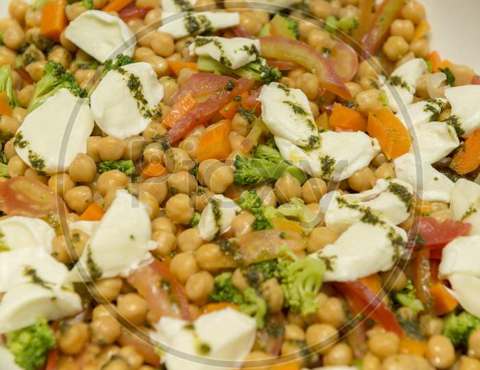 Closeup Of Chickpea Salad.