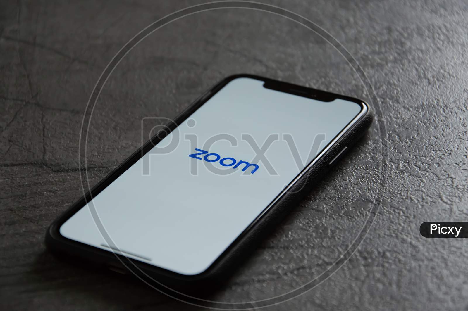 Zoom meetings app on smartphone.