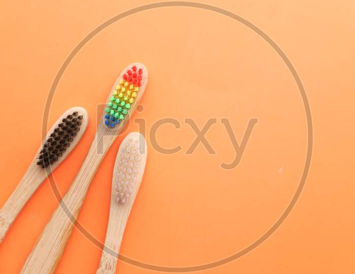 Eco Friendly Bamboo Tooth Brush, Close Up